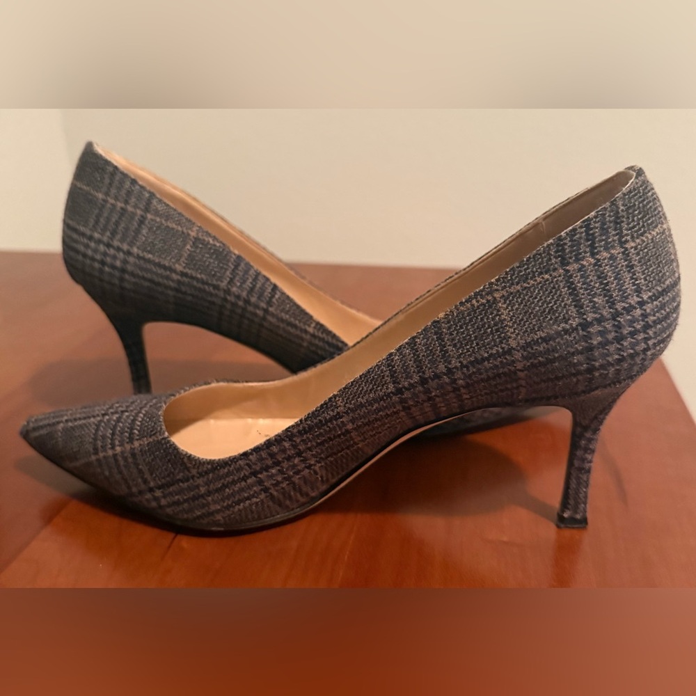 Manolo Blahnick BB Pump w/ 70mm heel, Glorious & Rare Houndstooth Plaid, SZ 39.5